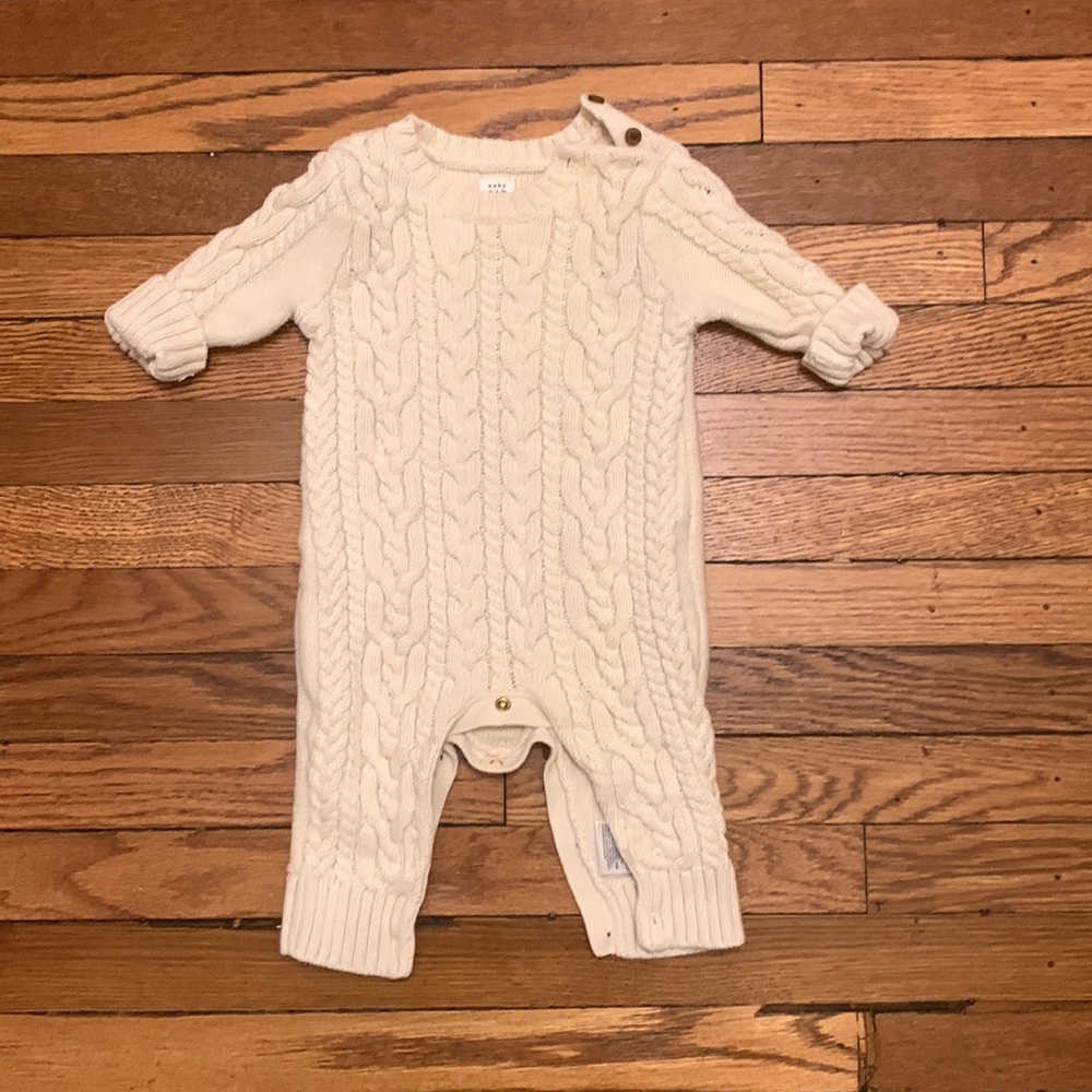 Worn TWICE Gap tan cable knit sweater one piece